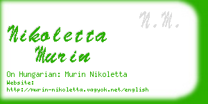 nikoletta murin business card